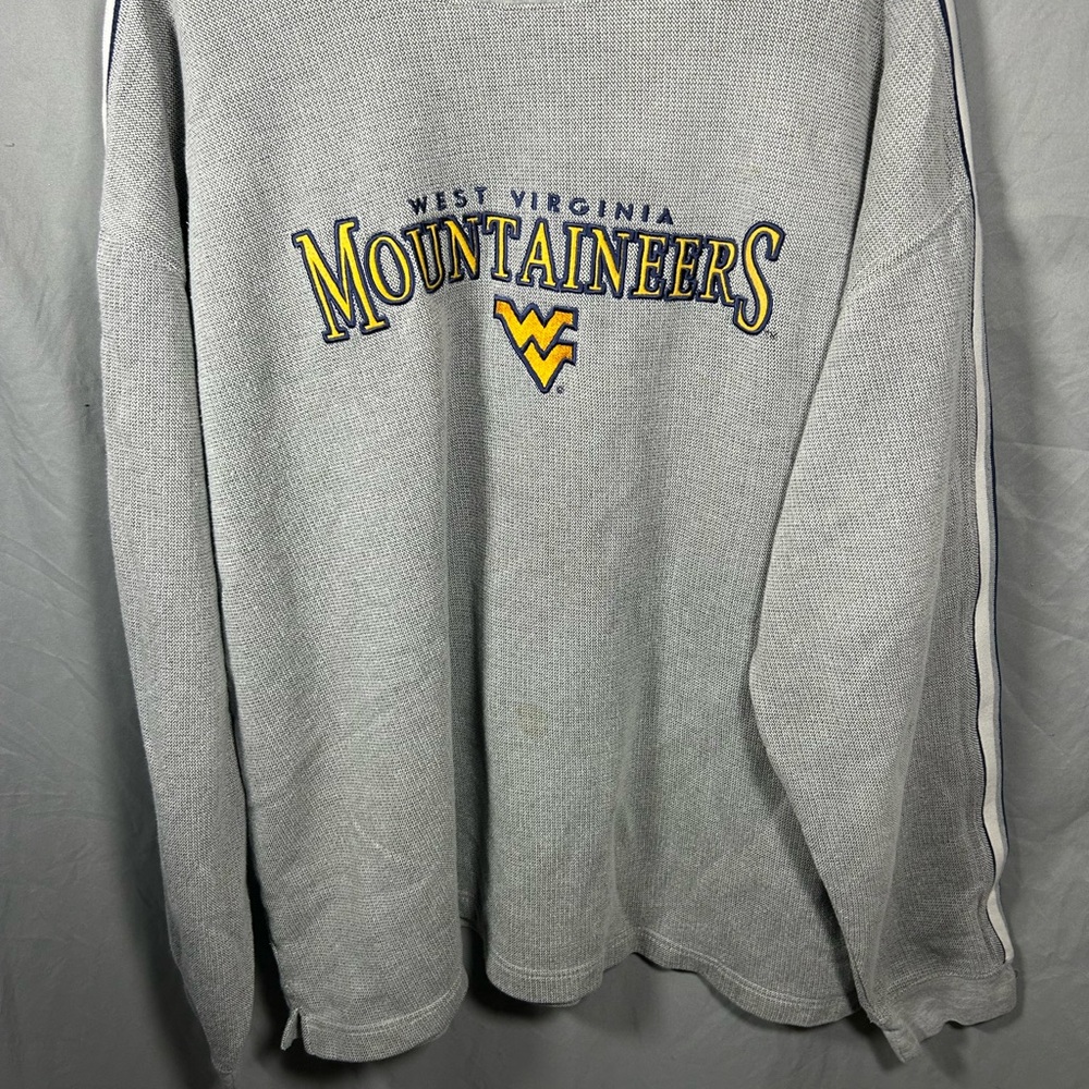 Vintage Starter West Virginia Mountaineers pullover sweatshirt grey waffle knit